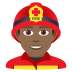 👨🏾‍🚒 man firefighter: medium-dark skin tone display on JoyPixels